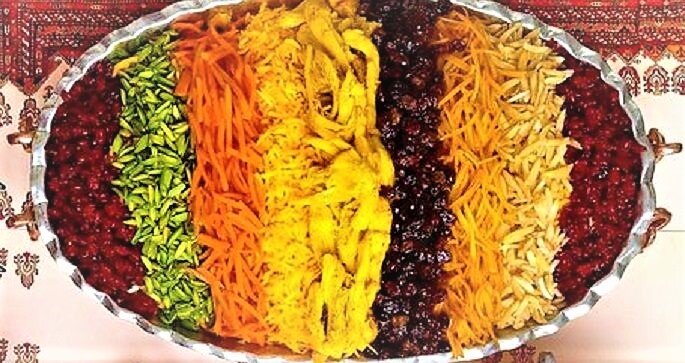 مرصع پلو مجلسی — غذای عروسی کرمانشاه